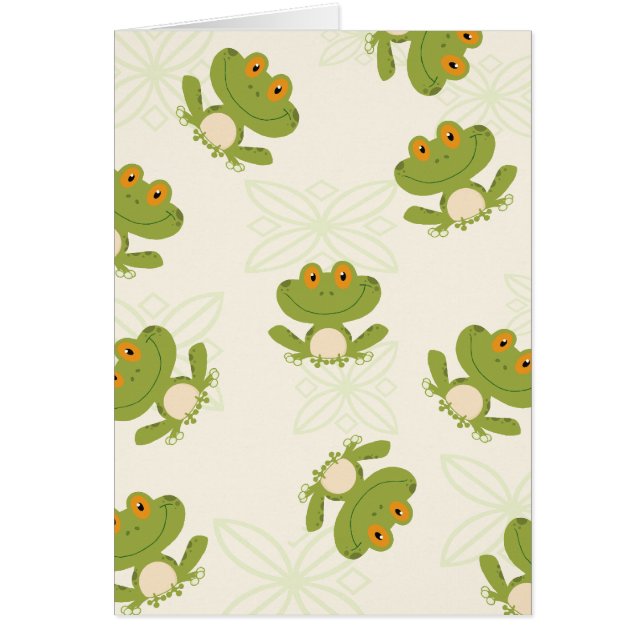 Cute Green Frog Pattern (Voorkant)