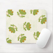 Cute Green Frog Pattern Muismat (Met muis)