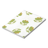 Cute Green Frog Pattern Notitieblok (Gedraaid)