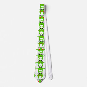 Cute Green Frog Pattern Stropdas