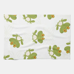 Cute Green Frog Pattern Theedoek