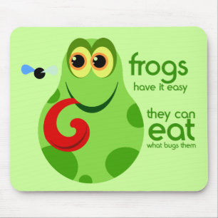 Cute Green Frog Quote Mousepad Muismat