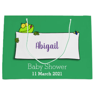 Cute green frog sign cartoon illustration groot cadeauzakje