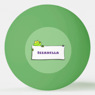 Cute green frog sign cartoon illustration pingpongballen