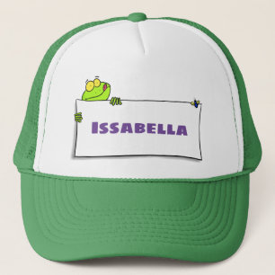 Cute green frog sign cartoon illustration trucker pet