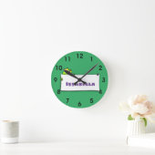 Cute green frog sign cartoon ronde klok (Huis)