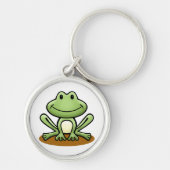 Cute Green Frog Sleutelhanger (Voorkant)