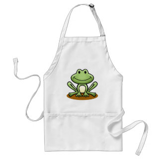 Cute Green Frog Standaard Schort