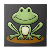 Cute Green Frog Tegeltje (Voorkant)