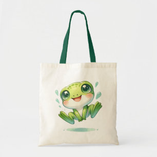 Cute Green Frog Tote Bag