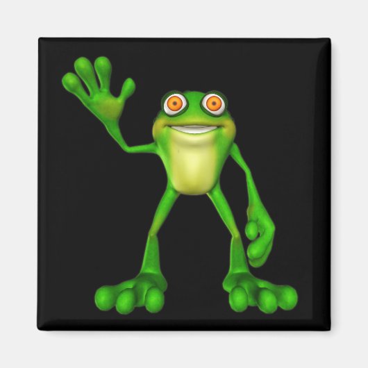 Cute Green Froggy Magneet (Voorkant)