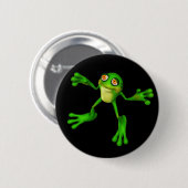 Cute Green Froggy Ronde Button 5,7 Cm (Voorkant /achterkant)