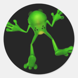 Cute Green Froggy Ronde Sticker