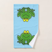 Cute Green Frogs Design Ensemble de serviettes de (Serviette à main)