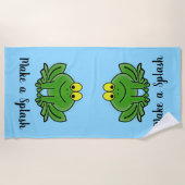 Cute Green Frogs Design Strandlaken (Voorkant)