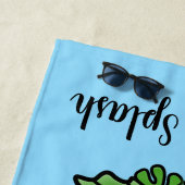 Cute Green Frogs Design Strandlaken (In situ)