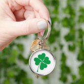 Cute green geluk 4 verlaat hartklaver shamrock sleutelhanger (Hand)