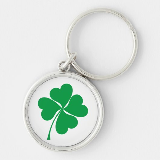 Cute green geluk 4 verlaat hartklaver shamrock sleutelhanger (Voorkant)