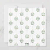 Cute Green Gingham Pset Aangepaste kerstfoto Feestdagenkaart (Achterkant)