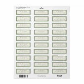 Cute Green Gingham Pset Custom Return-adres Etiket (Full Sheet)