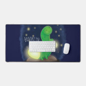 Cute green glow-cartoon illustratie bureaumat (Keyboard & Muis)