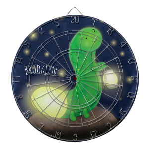 Cute green glow-cartoon illustratie dartbord