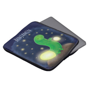Cute green glow-cartoon illustratie laptop sleeve