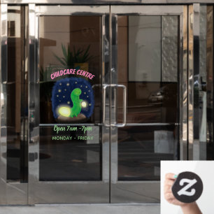 Cute green glow-cartoon illustratie raamsticker