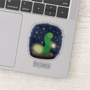 Cute green glow-cartoon illustratie sticker