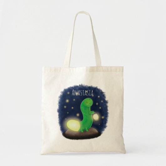 Cute green glow-cartoon illustratie tote bag (Voorkant)