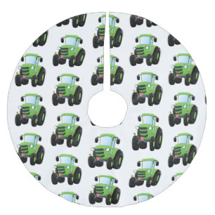 Cute green happy boerderij tractor cartoon illustr kerstboom rok