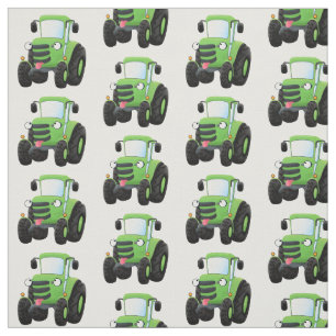 Cute green happy boerderij tractor cartoon illustr stof