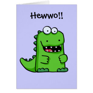 Cute Green Happy Dinosaur