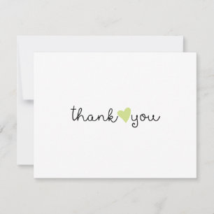 Cute Green Heart Hartelijk dank Bedankkaart