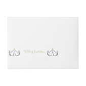 Cute Green Hearts Black Cats Wedding Invitation Adreslabel Wikkel (Voorkant)