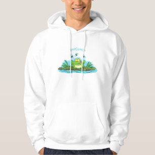 Cute green hongkikker cartoon illustratie hoodie