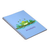 Cute green hongkikker cartoon illustratie notitieboek (Rechterzijde)