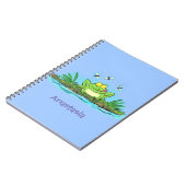 Cute green hongkikker cartoon illustratie notitieboek (Linkerzijde)