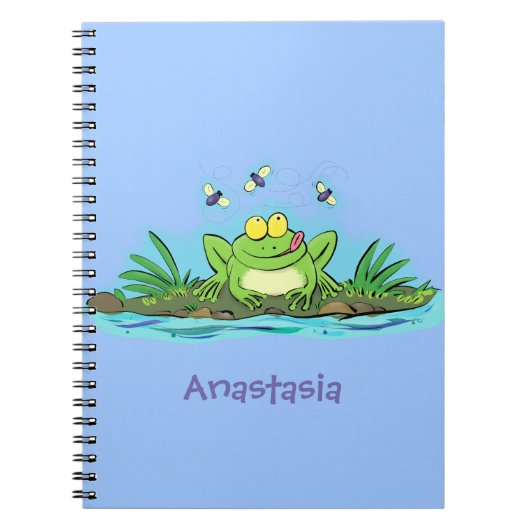 Cute green hongkikker cartoon illustratie notitieboek (Voorkant)