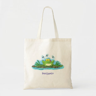 Cute green hongkikker cartoon illustratie tote bag