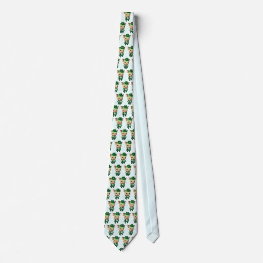 Cute Green Irish Pig in Fancy kleding Stropdas (Voorkant)