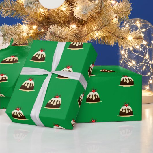 Cute Green Kerstdeding-wrappingpapier Cadeaupapier (Feestdagen)