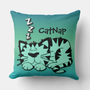Cute Green Kitty Cat Nap Sierkussen
