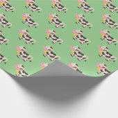 Cute Green Koe Kinder Gift Cadeaupapier (Hoek)