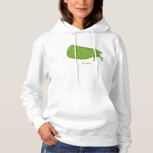 Cute green leaf hopper insect cartoon hoodie