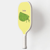 Cute green leaf hopper insect cartoon pickleball paddle (Links)