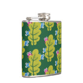 Cute Green Leaves Pattern Heupfles (Rechts)