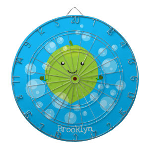 Cute green limoen bubbles cartoon afbeelding dartbord