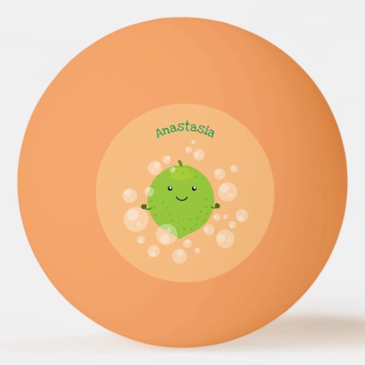 Cute green limoen bubbles cartoon afbeelding pingpongballen (Voorkant)