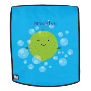 Cute green limoen bubbles cartoon afbeelding rugtassen